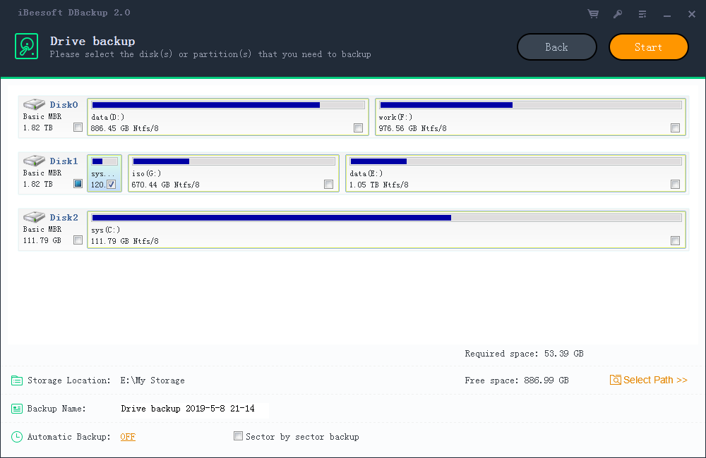 Disk/partition backup