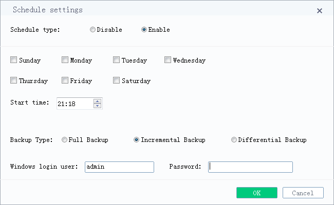 weekly schedule