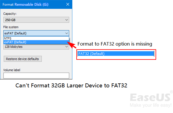 format usb drive as fat32 windows 10