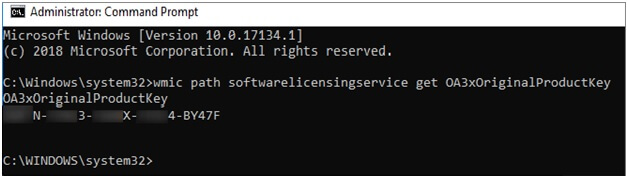 Find Windows Server product key in cmd