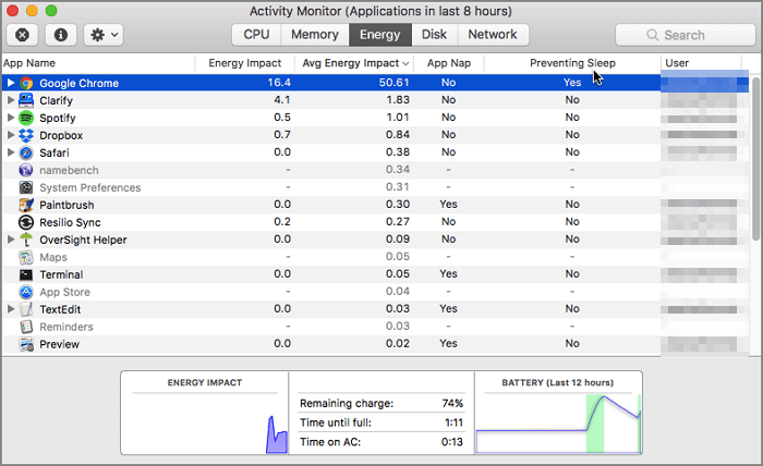 check what applications are preventing Mac from sleeping