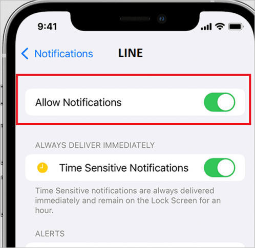 allow notification on