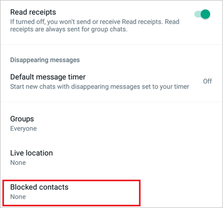 blocked contacts