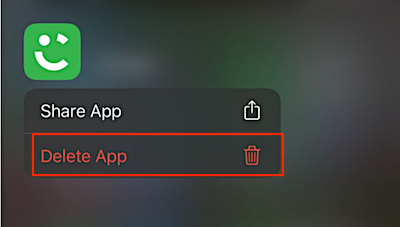 delete app on iphone