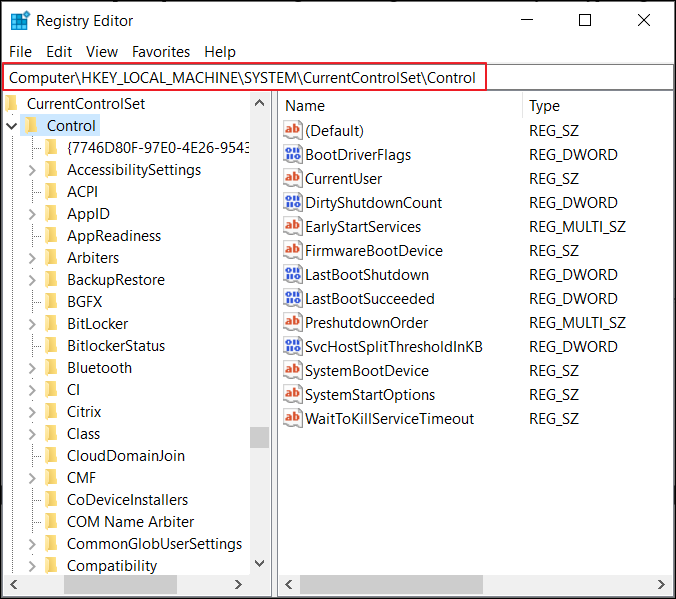 Execute the Registry Editor Address