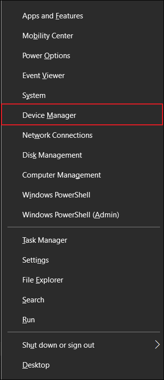 Launch the Device Manager