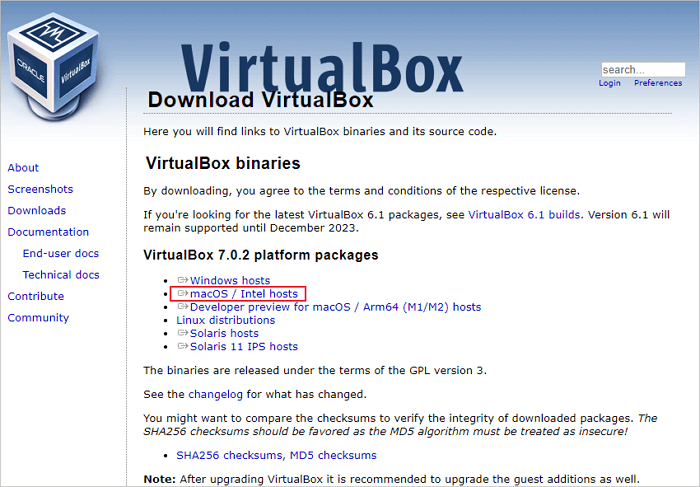 install vitualbox on Mac