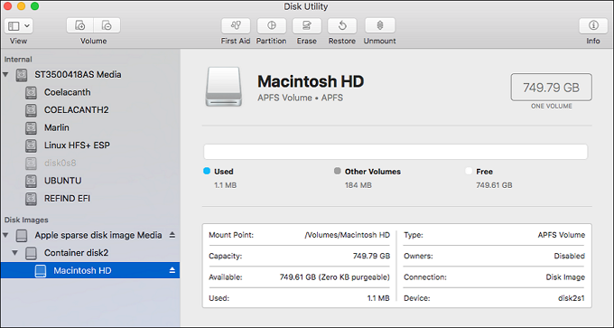 Macintosh HD Greyed Out in Disk Utility