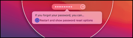 show password reset options