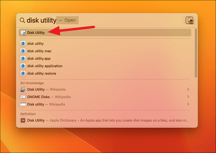 open Disk Utility in Launchpad