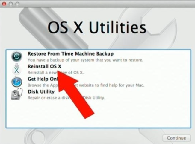 reinstall a new copy of os x