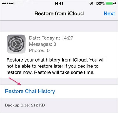 restore chat history