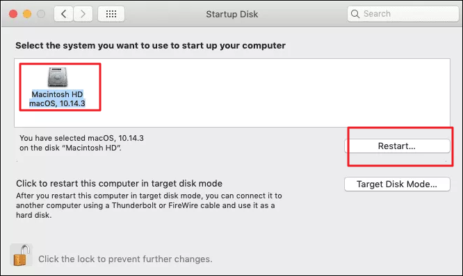 Startup Disk Under System Preferences