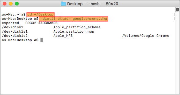 Terminal Command to Open DMG FIle