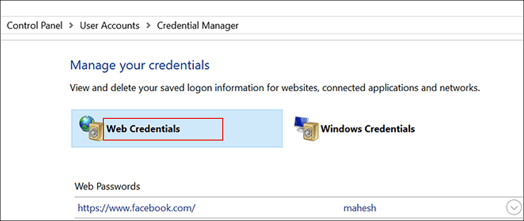 managing your credentials