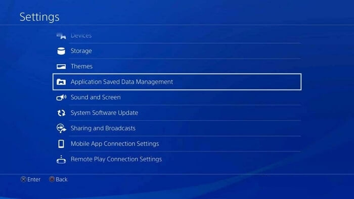 choose ps4 settings