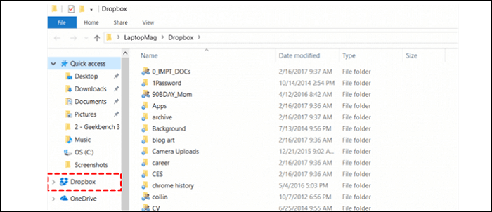 find Dropbox folder