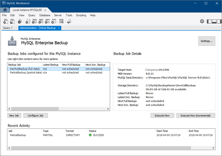 workbench backup 