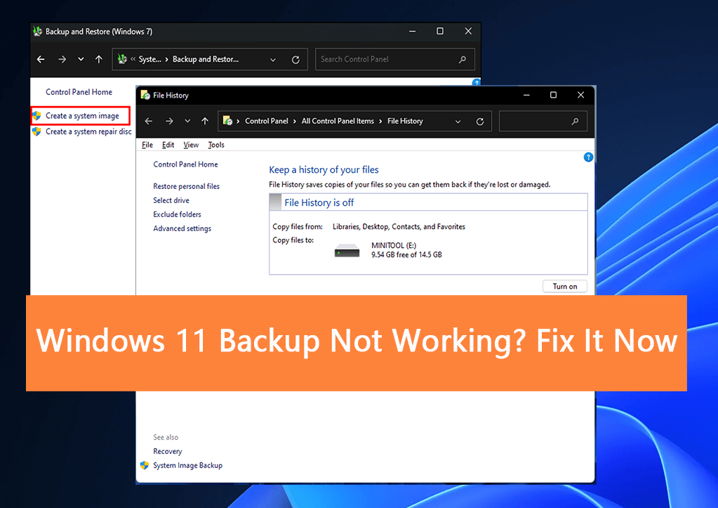 Windows 11 backup not working