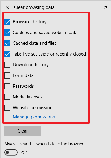 Clear Edge cache