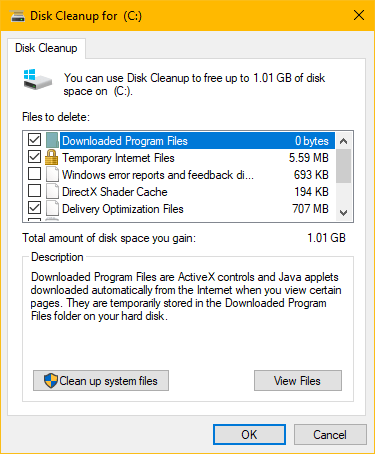 Run Disk Cleanup