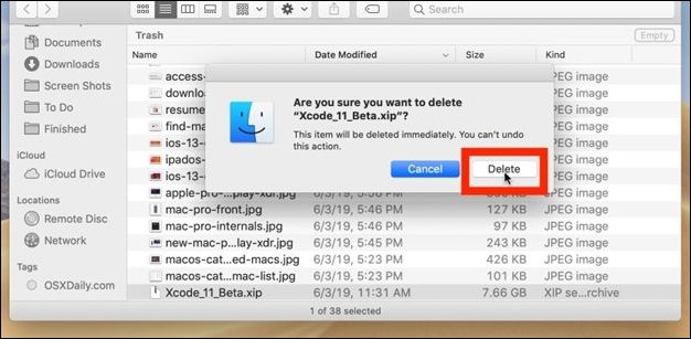 deleting unwanted files