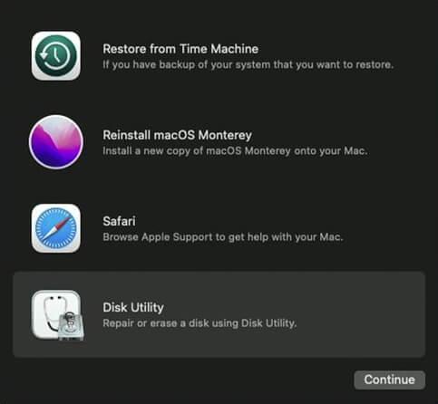 Mac Recovery Mode Disk Utility