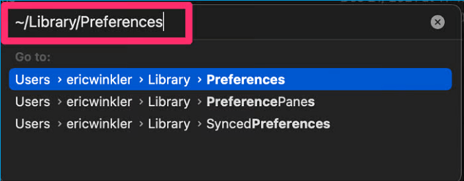 enter library preferences