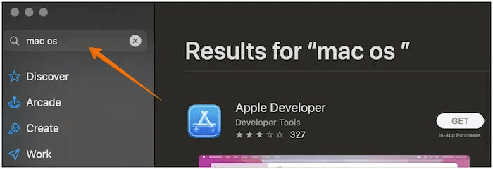 Search for macOS in App Store