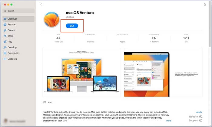 download macOS resource in App Store
