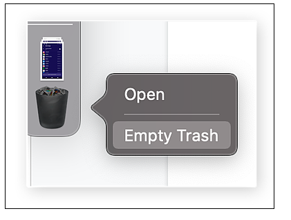 select the empty trash option