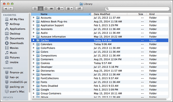 clean up Mac caches files