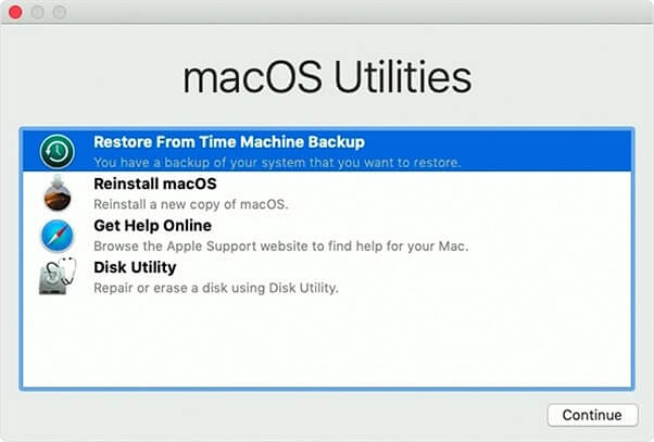 downgrade sonoma by clicking restore from Time Machine backup