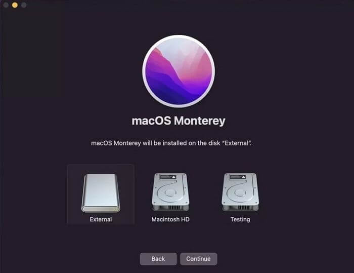 Select Drive If you want to install macOS