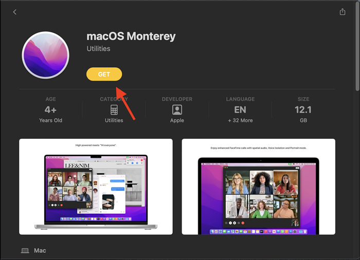 macOS Monterey App Store