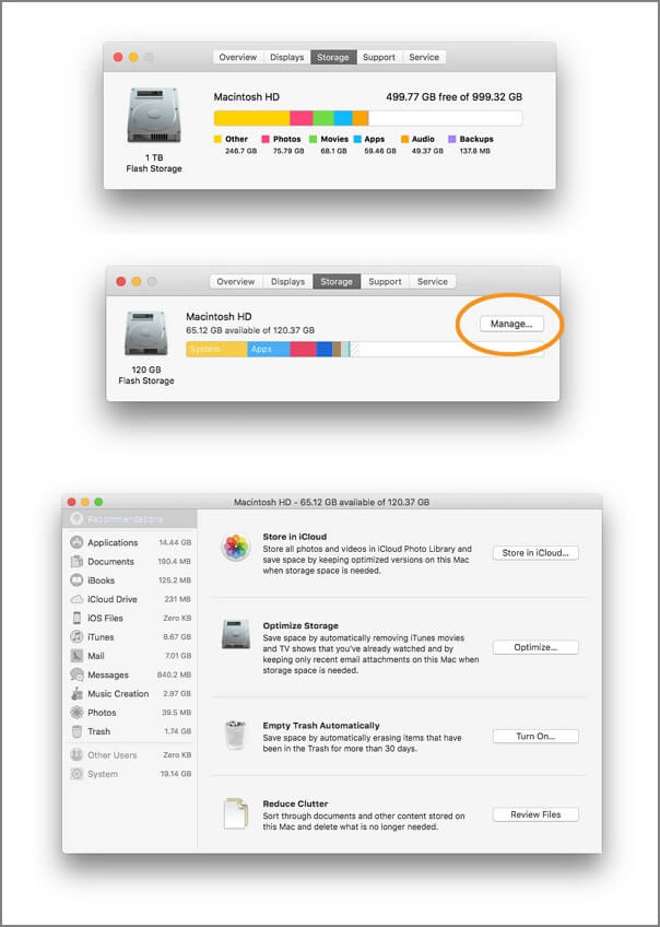 manage Mac storage space