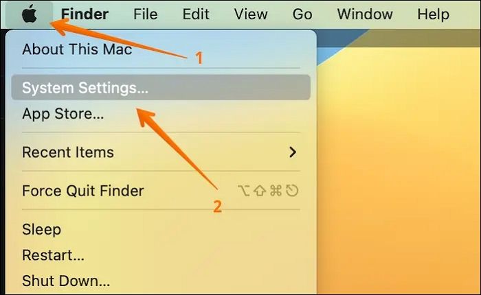 Open System Settings macOS