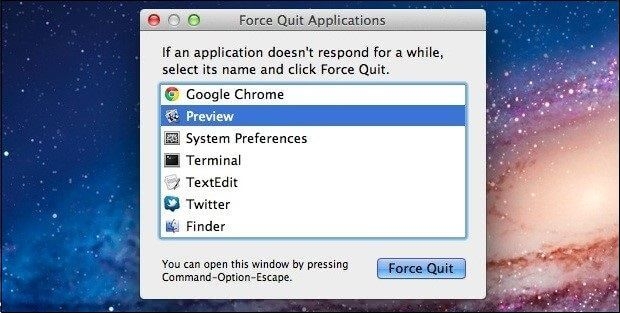 force quit problem applications on MacBook Pro