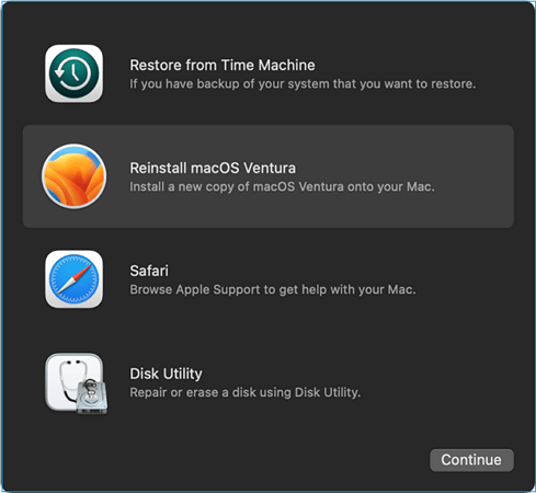 Reinstall macOS from macOS Recovery