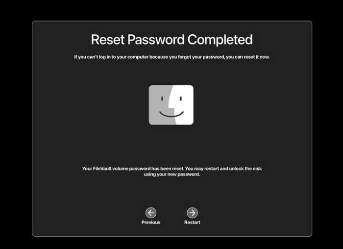 reset password completed