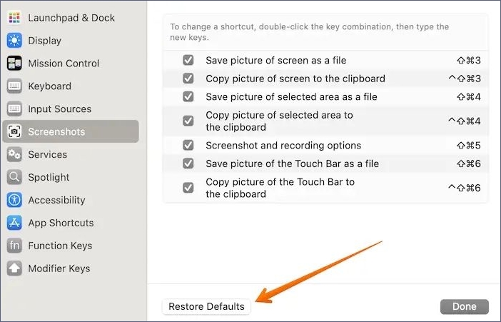 Restore Defaults Screenshots