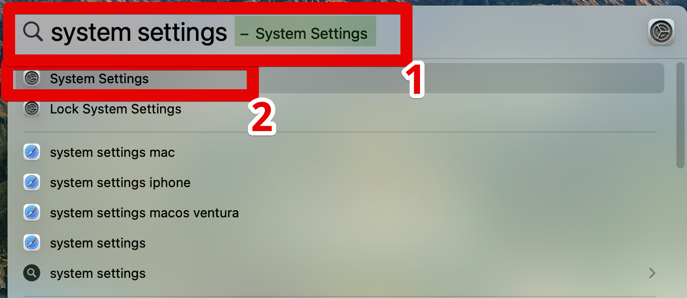 System Settings.