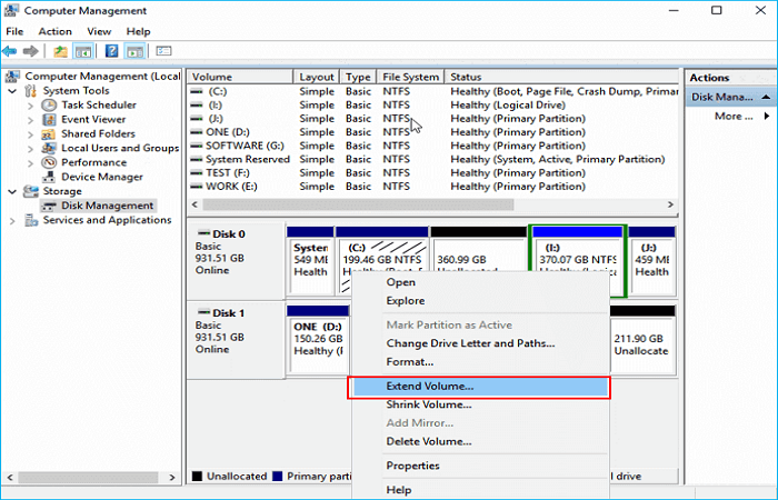 choose Extend Volume