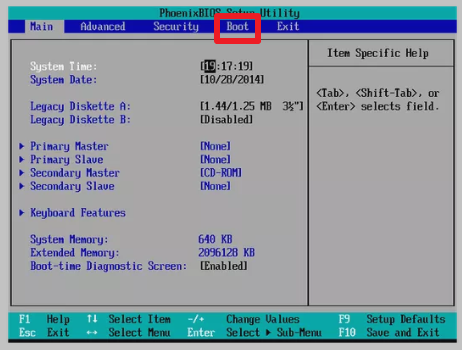 bios setup utility