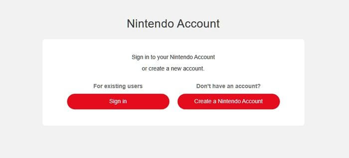 Create Nintendo Account