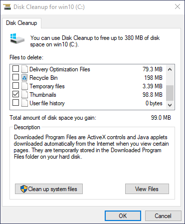 run disk cleanup