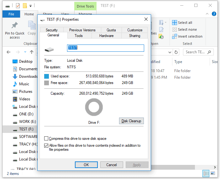 clean up the disk on Windows