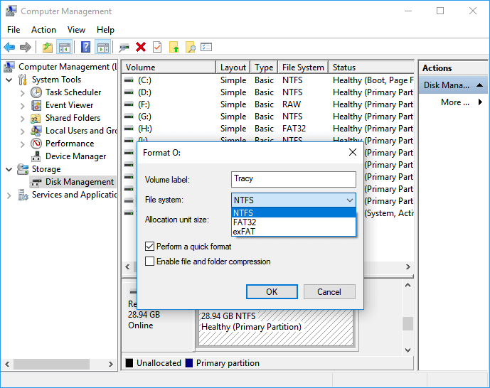 format sd card