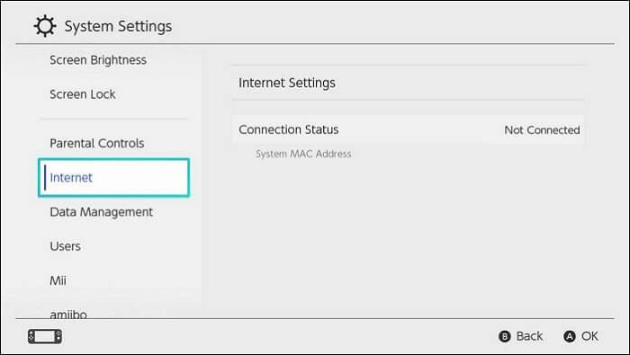 Internet Settings Nintendo Switch