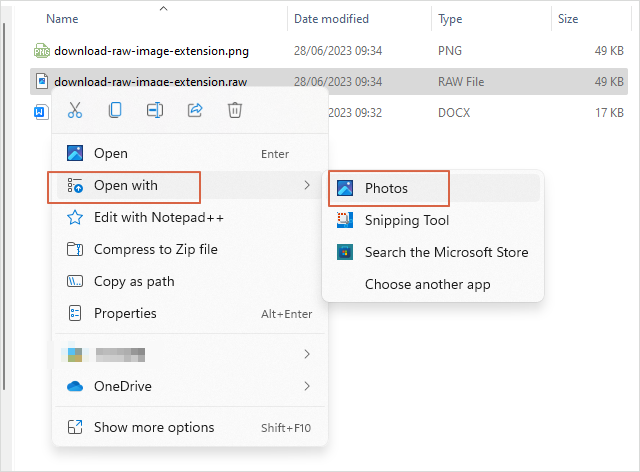 open RAW pictures with Photos app